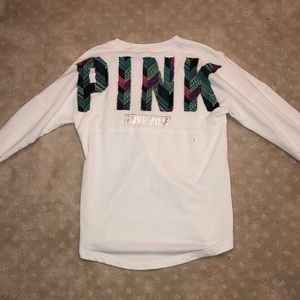 PINK long sleeve campus tee